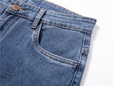 Xituodai New Autumn Men&#39;s Blue Straight-leg Jeans Business Casual Cotton Stretch Denim Pants Male Brand Plus Size 40 42 44