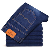 Xituodai New Autumn Men&#39;s Blue Straight-leg Jeans Business Casual Cotton Stretch Denim Pants Male Brand Plus Size 40 42 44