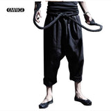 Xituodai Men&#39;s trousers spring and summer low crotch trousers men&#39;s wide-leg trousers retro culottes bloomers stage outfit Yamamoto style