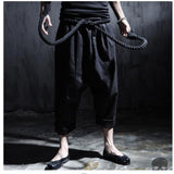 Xituodai Men&#39;s trousers spring and summer low crotch trousers men&#39;s wide-leg trousers retro culottes bloomers stage outfit Yamamoto style