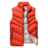Xituodai 2022 New Zip Pockets Men&#39;s Winter Fleece Warm Vest Sleeveless Jacket Stand Collar Thermal Waistcoat Gilet Men Thick Cotton Vests