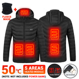 Xituodai 11 Areas Men&#39;s Winter Jacket Electric Heated Jackets Hunting Clothing Ski Jacket Parkas Outerwear USB Heated Vest Warm 8 Areas
