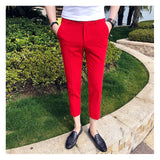 Xituodai 2022 New Men Ankle Length Pants Slim Men&#39;s Dress Pants Office Pants Men&#39;s Boutique Fashion Solid Color  Business Men&#39;s Suit Pant