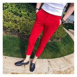 Xituodai 2022 New Men Ankle Length Pants Slim Men&#39;s Dress Pants Office Pants Men&#39;s Boutique Fashion Solid Color  Business Men&#39;s Suit Pant