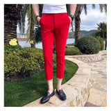 Xituodai 2022 New Men Ankle Length Pants Slim Men&#39;s Dress Pants Office Pants Men&#39;s Boutique Fashion Solid Color  Business Men&#39;s Suit Pant