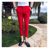 Xituodai 2022 New Men Ankle Length Pants Slim Men&#39;s Dress Pants Office Pants Men&#39;s Boutique Fashion Solid Color  Business Men&#39;s Suit Pant