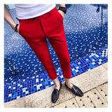 Xituodai 2022 New Men Ankle Length Pants Slim Men&#39;s Dress Pants Office Pants Men&#39;s Boutique Fashion Solid Color  Business Men&#39;s Suit Pant