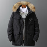 Xituodai Thicken Men&#39;s Down Jacket With Big Real Fur Collar Warm Parka -30 degrees Men Casual Waterproof Down Winter Coat Size 3XL