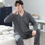 Xituodai 100% Cotton Pijama for Men Plaid Autumn Winter Sleepwear Pajamas Pyjamas Set 3XL Casual Striped Male Homewear Home Clothes
