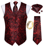 Xituodai New Teal Green Paisley 100% Silk Formal Dress Vest Men Waistcoat Vest Wedding Party Vest Tie Brooch Pocket Square Set DiBanGu