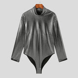 Xituodai Men Bodysuits Sexy Turtleneck Long Sleeve Sequins Party Nightclub Bodysuit Skinny Shiny Men Rompers Underwear 5XL INCERUN 7