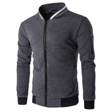 Xituodai Men&#39;s Casual Plaid Cardigan Plush Zip Sweatshirt Stand Collar Jacket Slim Fit Long Sleeve Street Coat Hot Fashion Male Clothes