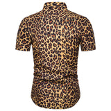 Xituodai 2022 Summer New Fashion Mens Leopard Printed Shirt Casual Button Shirts Men  Short Sleeve Sexy Streetwear Shirt