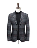 Xituodai Classic Plaid Blazer Korean Fashion Men Coat Casual Business Formal Dress Wedding Banquet Dress Fashion Suit Male Slim Fit 2022