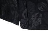 Xituodai Black Rose Print Mens Shirts Luxury Long Sleeve Floral Paisley Silk Business Party Wedding Shirt Men Clothing Chemise Homme