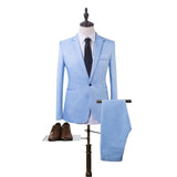 Xituodai Men Clothing Formal Suit 2PCS Set Gentleman Work Suit Men Single Button Solid Blazers Business Wedding Office Mens Suit Set