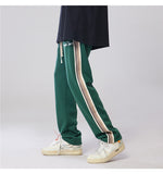Xituodai 2022 Men&#39;s Striped Webbing Casual Pants Hip Hop Style Trousers Fashion Trend Homme Green/black Color Jogger Sweatpants M-2XL