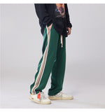 Xituodai 2022 Men&#39;s Striped Webbing Casual Pants Hip Hop Style Trousers Fashion Trend Homme Green/black Color Jogger Sweatpants M-2XL