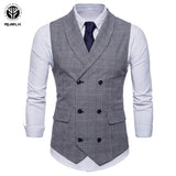 Xituodai Men&#39;s Suit Vest Four Seasons New Business Vest Jacket Fashion Casual Classic Men&#39;s Self-cultivation Double-Breasted Vest Jacket