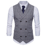 Xituodai Men&#39;s Suit Vest Four Seasons New Business Vest Jacket Fashion Casual Classic Men&#39;s Self-cultivation Double-Breasted Vest Jacket