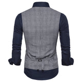 Xituodai Mens Suit Vest Fashion Slim Fit Thin Plaid Men Waistcoat Tops Slim Business Vest Waistcoat Man England Style Male Leisure Suits