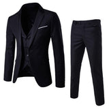 Xituodai 2 Piece Groom Suit Formal Blazer + Pants Set Solid Color Single-breasted Male Korean Style Jacket Zipper Fly Trousers Men Suit