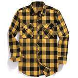 Xituodai Fall Men&#39;s Flannel Plaid Long-Sleeved Casual Button Shirt USA Regular Fit Size S To 2XL, Classic Checkered, Double Pocket Design