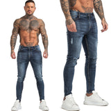 Xituodai Jeans Men Elastic Waist Skinny Jeans Men 2020 Stretch Ripped Pants Streetwear Mens Denim Jeans Blue