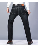 Xituodai Brand Trousers Grey Fleece Men Clothes  Black Elasticity Warm Thinker Winter Jeans Business Casual Male Denim Slim Pants