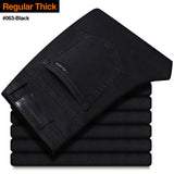 Xituodai New Men&#39;s Jeans Classic Style Business Casual Advanced Stretch Regular Fit Denim Trousers Grey Blue Pants Male