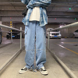Xituodai Men Jeans Wide Leg Denim Cargo jean pants Loose Straight Baggy Men&#39;s Jeans hip hop Streetwear Skateboard  Neutral denim Trousers
