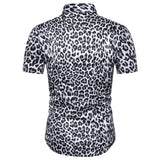 Xituodai 2022 Summer New Fashion Mens Leopard Printed Shirt Casual Button Shirts Men  Short Sleeve Sexy Streetwear Shirt