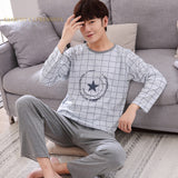 Xituodai Autumn Winter Men&#39;s Cotton Pajamas Letter Striped Sleepwear Cartoon Pajama Sets Casual Sleep&amp;Lounge Pyjamas Plus Size 4XL Pijama