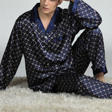 Xituodai Spring Men Sleepwear Long Sleeve Satin Pajama Sets For Men Sleepwear Suit Homewear Home Clothes Pyjamas Lounge Summer