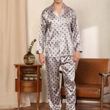 Xituodai Spring Men Sleepwear Long Sleeve Satin Pajama Sets For Men Sleepwear Suit Homewear Home Clothes Pyjamas Lounge Summer