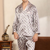 Xituodai Spring Men Sleepwear Long Sleeve Satin Pajama Sets For Men Sleepwear Suit Homewear Home Clothes Pyjamas Lounge Summer