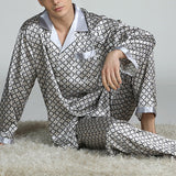 Xituodai Spring Men Sleepwear Long Sleeve Satin Pajama Sets For Men Sleepwear Suit Homewear Home Clothes Pyjamas Lounge Summer