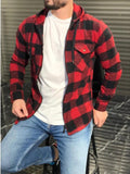 Xituodai 2022 New Mens Casual Plaid Flannel Shirt Long-Sleeved Chest Two Pocket Design Fashion Printed-Button Autumn Winter Warm Shirts