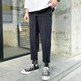 Xituodai Korean Striped Harem Pants Men&#39;s 2021 Streetwear Man Casual Loose Japanese Men Black Gray Retro Plaid Harajuku Punk Pants