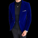 Xituodai Men&#39;s Blazer Fall Winter Velvet Slim Suit Jacket Fashion Men&#39;s Trend and Business Gentleman High-end Large Size M-5XL Suit coat