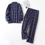 Xituodai 7xl Extra-large Plus Size Men&#39;s Autumn and Winter Plaid Design Long-sleeved Trousers Suits Flannel Home Clothes Men Pajamas Set