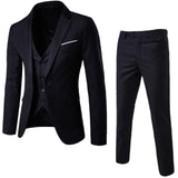 Xituodai Men &#39;s Classic 3piece Set Suit Wedding Grooming Slim Fit Men Suit Jacket Pant Vest Black Gray Blue Burgundy Plus Szie S-6XL