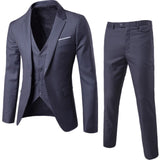 Xituodai Men &#39;s Classic 3piece Set Suit Wedding Grooming Slim Fit Men Suit Jacket Pant Vest Black Gray Blue Burgundy Plus Szie S-6XL