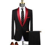 Xituodai Men Skinny 3 Pieces Set Formal Slim Fit Tuxedo Prom Suit / Male Groom Wedding Blazers High Quality Dress Jacket Coat Pants Vest