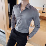 Xituodai British Style Long Sleeve Shirt Men Clothing Fashion 2022 Autumn Business Formal Wear Chemise Homme Slim Fit Camisa Masculina