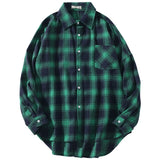 Xituodai Brand 2022 Spring Autumn Long Sleeves New Flannel Collar Korea Style Green Red Shirt For Men&#39;s Plaid Harajuku Clothing