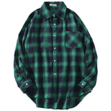 Xituodai Brand 2022 Spring Autumn Long Sleeves New Flannel Collar Korea Style Green Red Shirt For Men&#39;s Plaid Harajuku Clothing