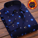 Xituodai Autumn Winter Thick Velvet Dress Shirt For Men Casual Long Sleeve Warm Fleece Lining Shirts Fashion Soft Flannel Plus Size 5XL