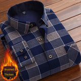 Xituodai Autumn Winter Thick Velvet Dress Shirt For Men Casual Long Sleeve Warm Fleece Lining Shirts Fashion Soft Flannel Plus Size 5XL