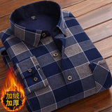 Xituodai Autumn Winter Thick Velvet Dress Shirt For Men Casual Long Sleeve Warm Fleece Lining Shirts Fashion Soft Flannel Plus Size 5XL